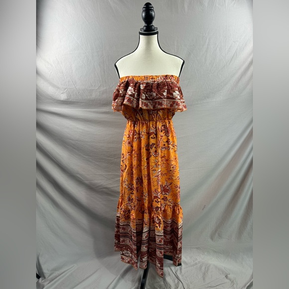 Boho Floral Pattern Off Shoulder A-Line Dress - Picture 6 of 8